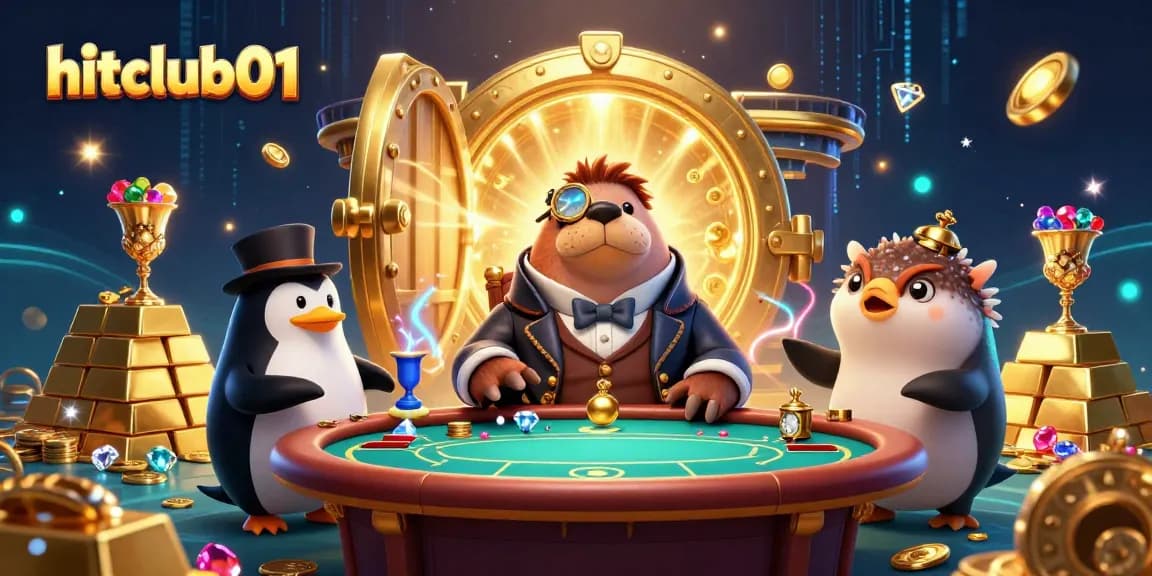 Experience the excitement at hitclub01, featuring a whimsical underwater poker game with a walrus, penguin dealer, and pufferfish bluffing.