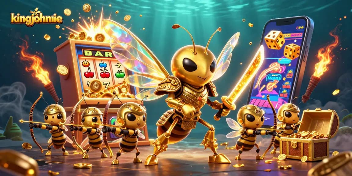 Experience thrilling gameplay with kingjohnnie as golden hornet heroes engage in a vibrant casino adventure.