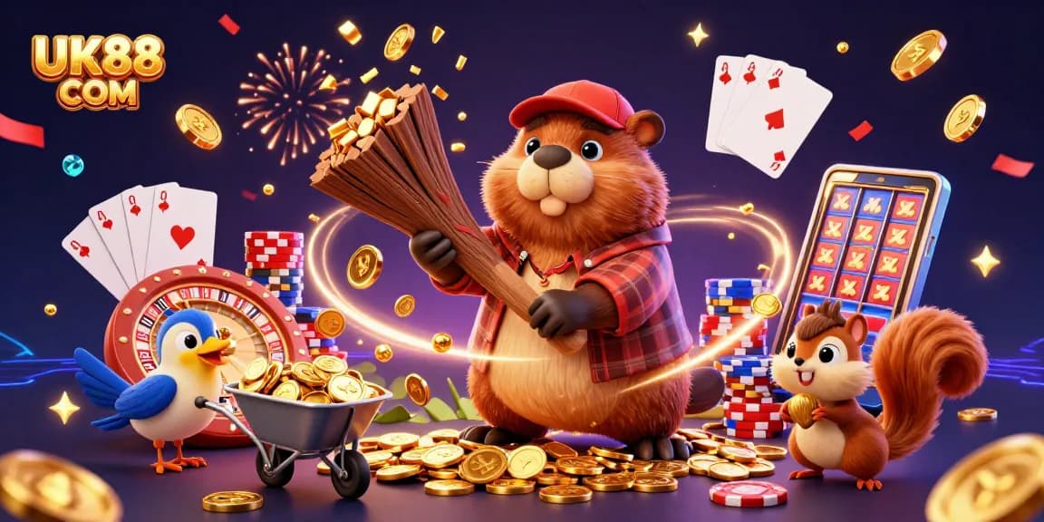 Bet on big wins with UK88 COM's exciting gaming scene featuring animated characters.