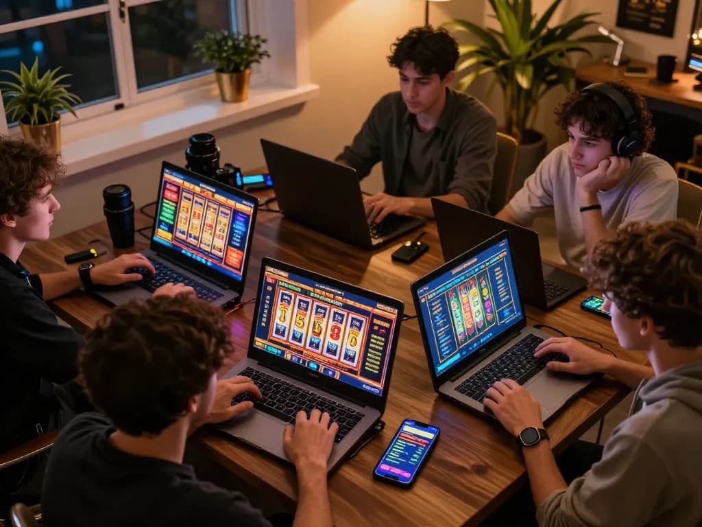 Engaging in responsible gaming with laptops and smartphones for Login Five88 slot games.