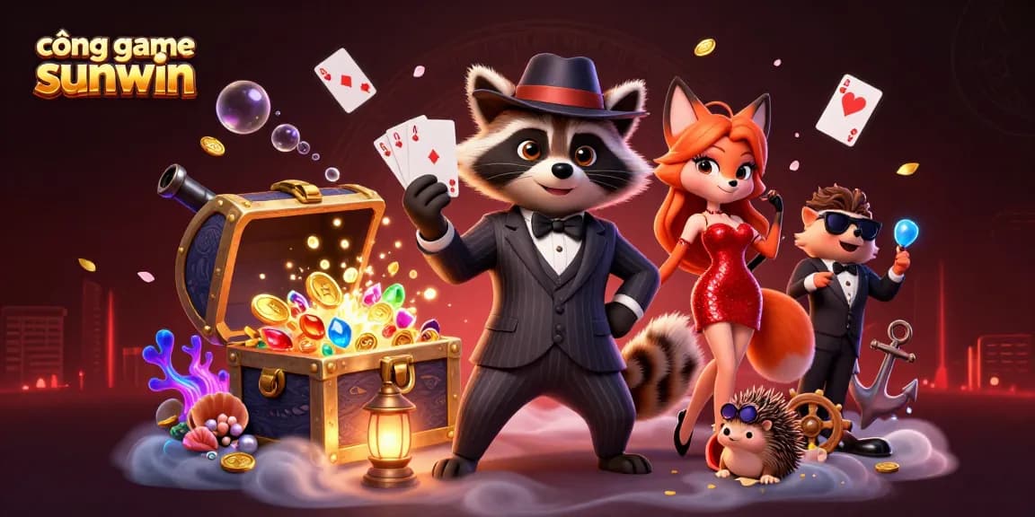 Engage with the thrilling cổng game sunwin featuring a suave raccoon, charming fox lady, and hedgehog bouncer.
