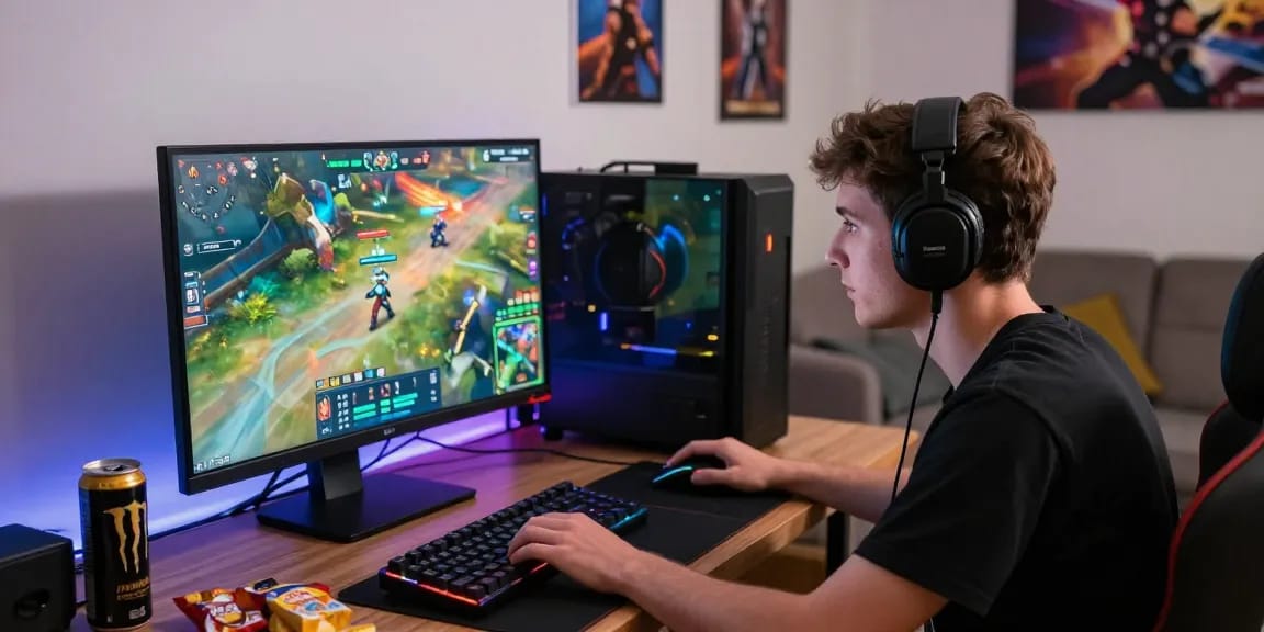 Immersive gaming experience with iwin interface in a vibrant setup