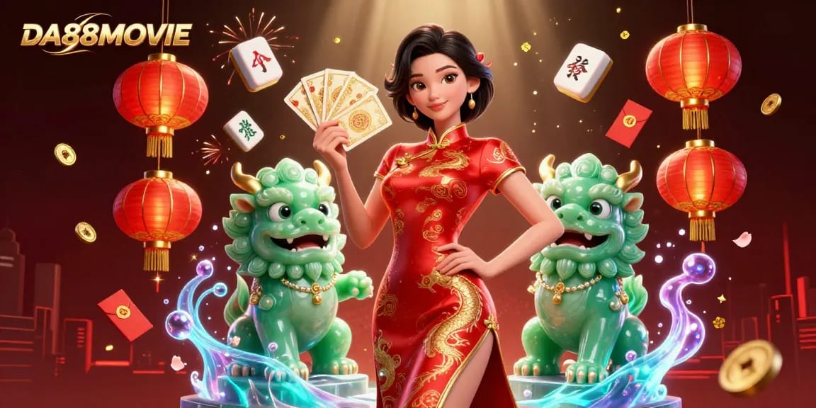 Experience DA88MOVIE's vibrant casino scene with elegant characters and dynamic gambling elements.