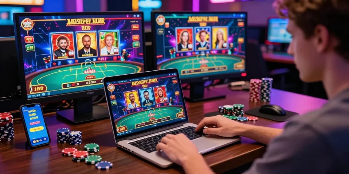 Exciting online gaming scene highlighting player interaction with 68gamebai live casino, showcasing vibrant graphics and live dealer action.