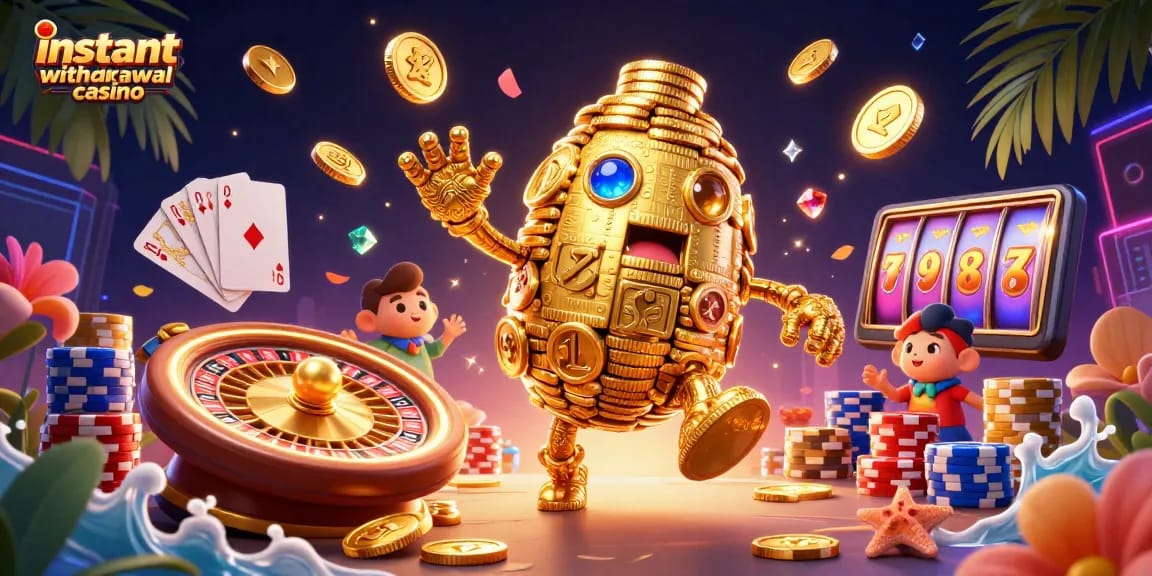 Experience the excitement of instant withdrawal casino gameplay with vibrant characters and dynamic elements.