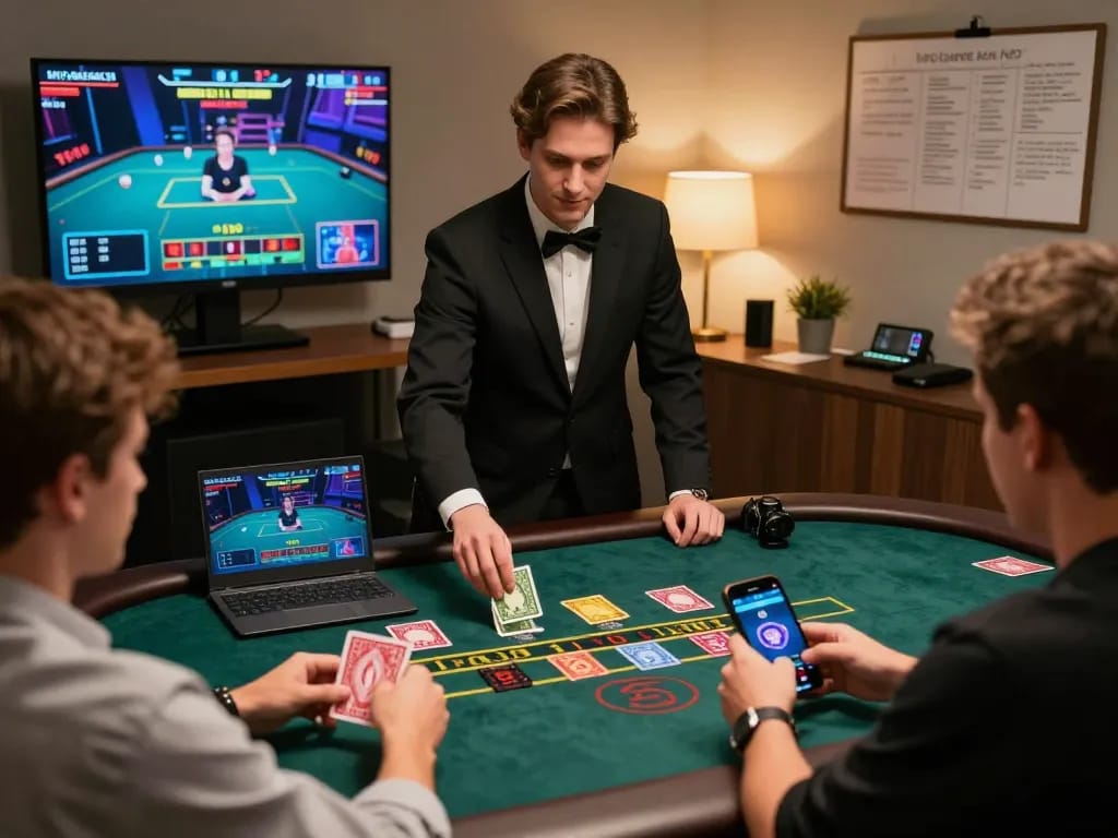 Players enjoying blackjack live at 9betgame's online casino, showcasing an engaging gaming experience.