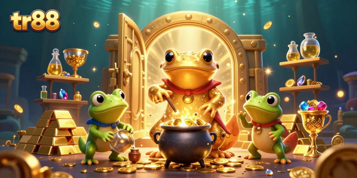 Engage with the thrilling world of tr88 gaming featuring a golden salamander alchemist and rich treasure elements.