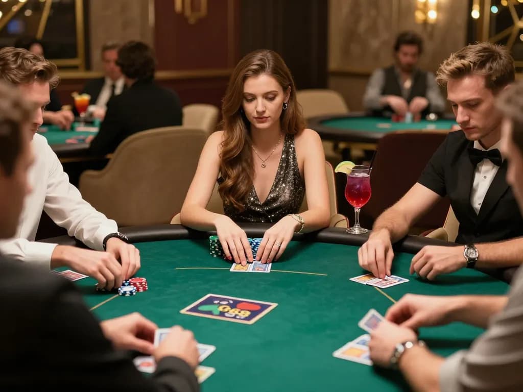 Engaged players enjoying a prestigious poker game at GG88, showcasing intense strategy and high stakes.