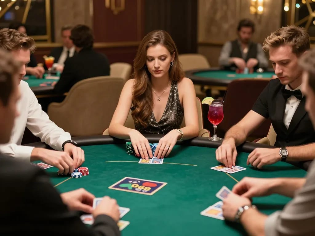 Engaged players enjoying a prestigious poker game at GG88, showcasing intense strategy and high stakes.