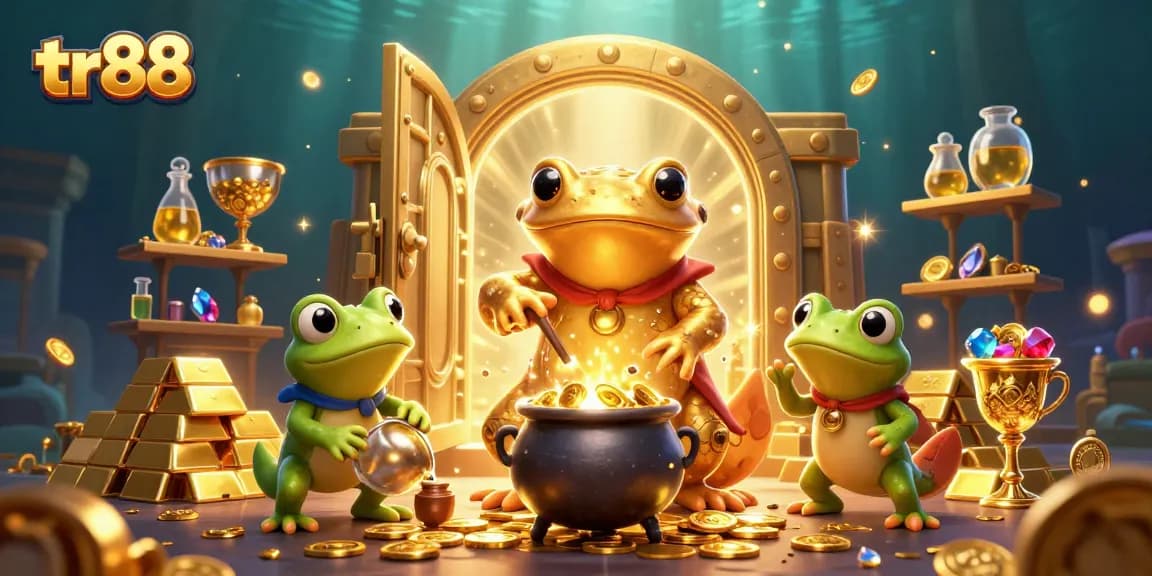Engage with the thrilling world of tr88 gaming featuring a golden salamander alchemist and rich treasure elements.