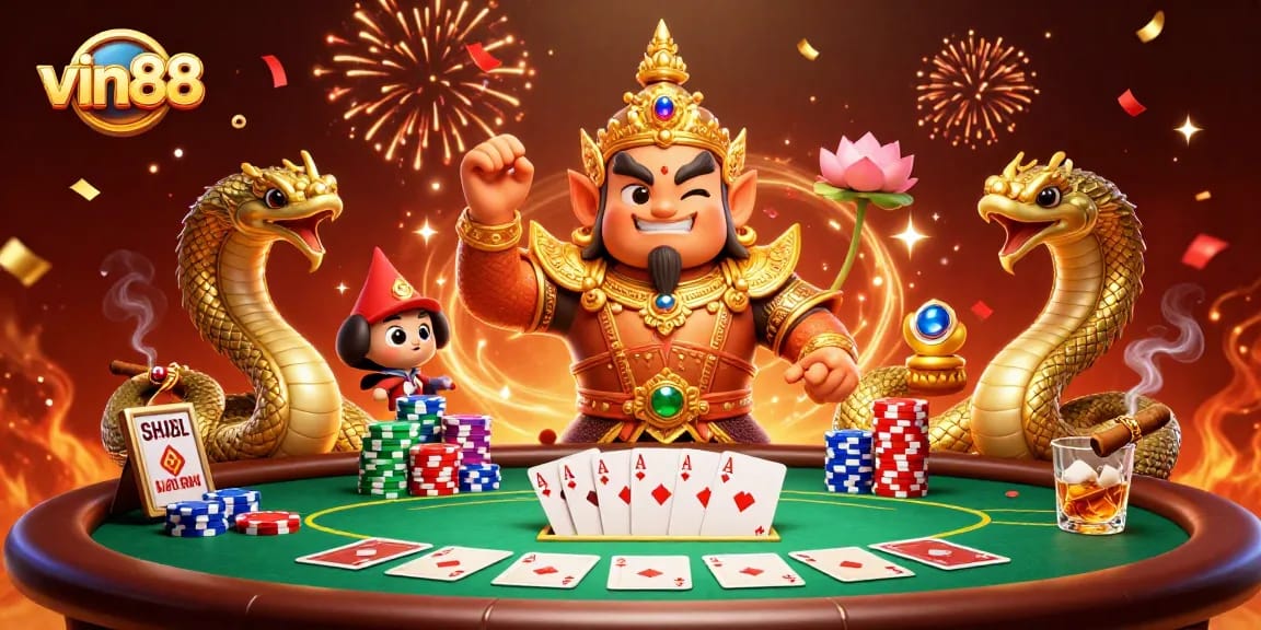 Engage in winning poker hands at vin88 with vibrant 3D characters and dynamic gameplay.
