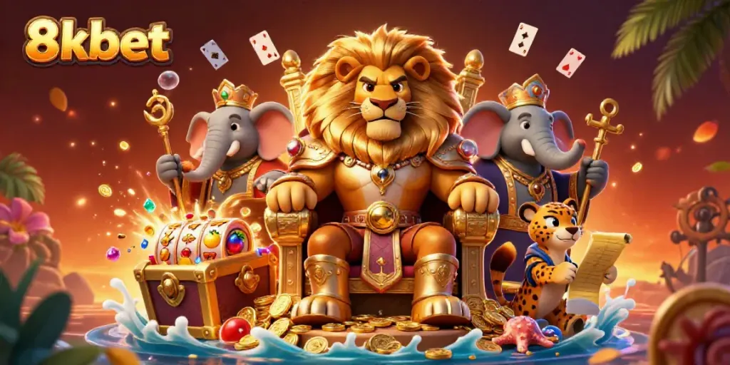 Experience the excitement of 8xbet with an energetic 3D illustration showcasing casino elements.
