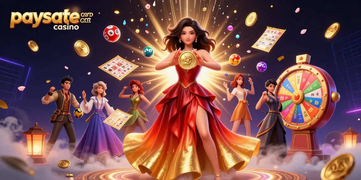 Erleben Sie die Aufregung des Paysafe Card Casinos mit einer atemberaubenden Illustration, die lebhafte Charaktere und Elemente zeigt.