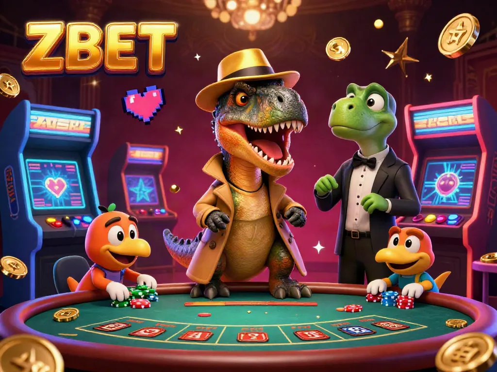ZBET showcases a vibrant 3D casino scene with characters engaged in thrilling gameplay, highlighting the dynamic fun.