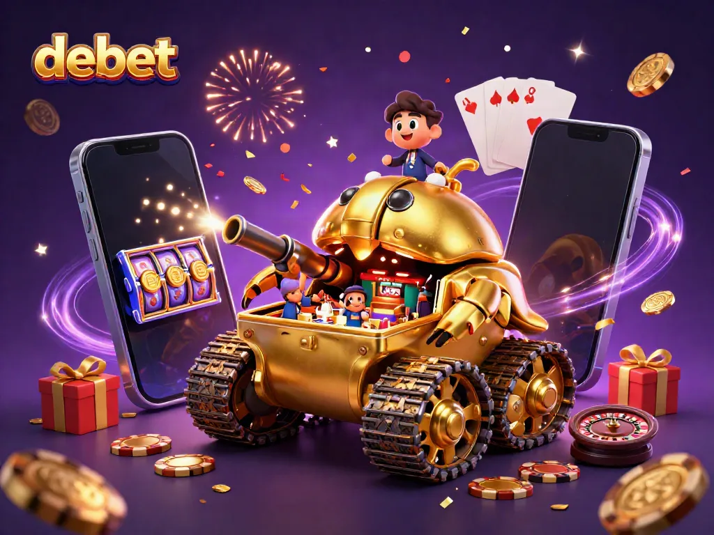 Engage in thrilling gaming experiences with debet featuring a lively 3D casino inside a golden beetle tank.