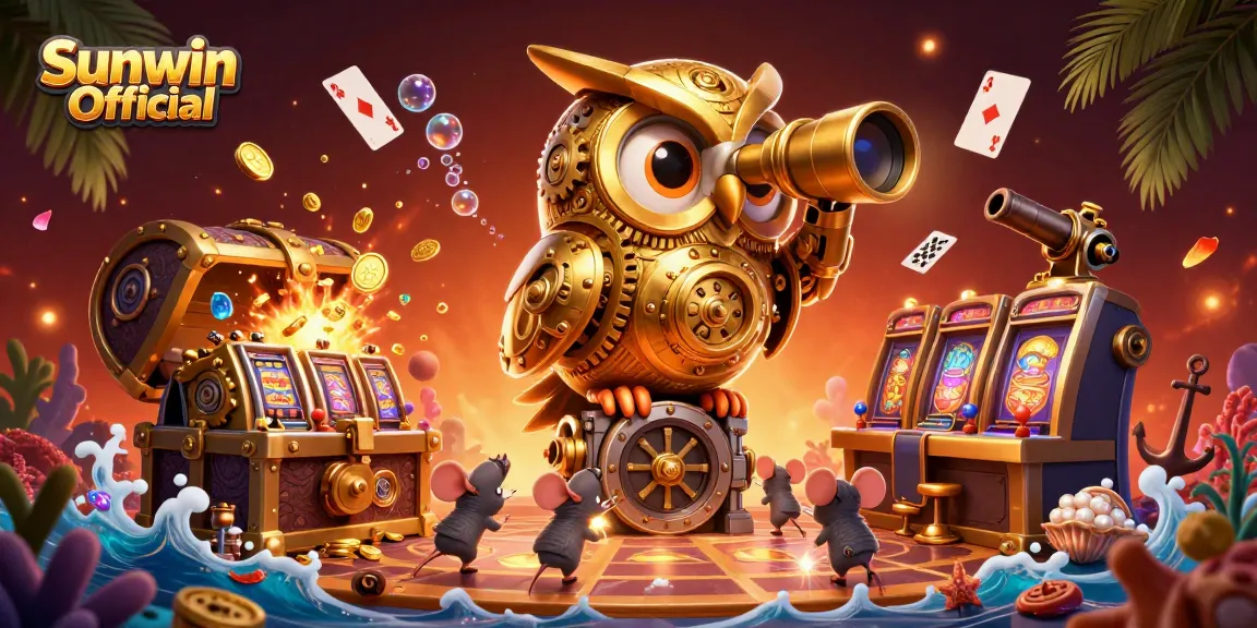 Experience the thrill of the casino with Sunwin Official's vibrant 3D owl and captivating game elements.
